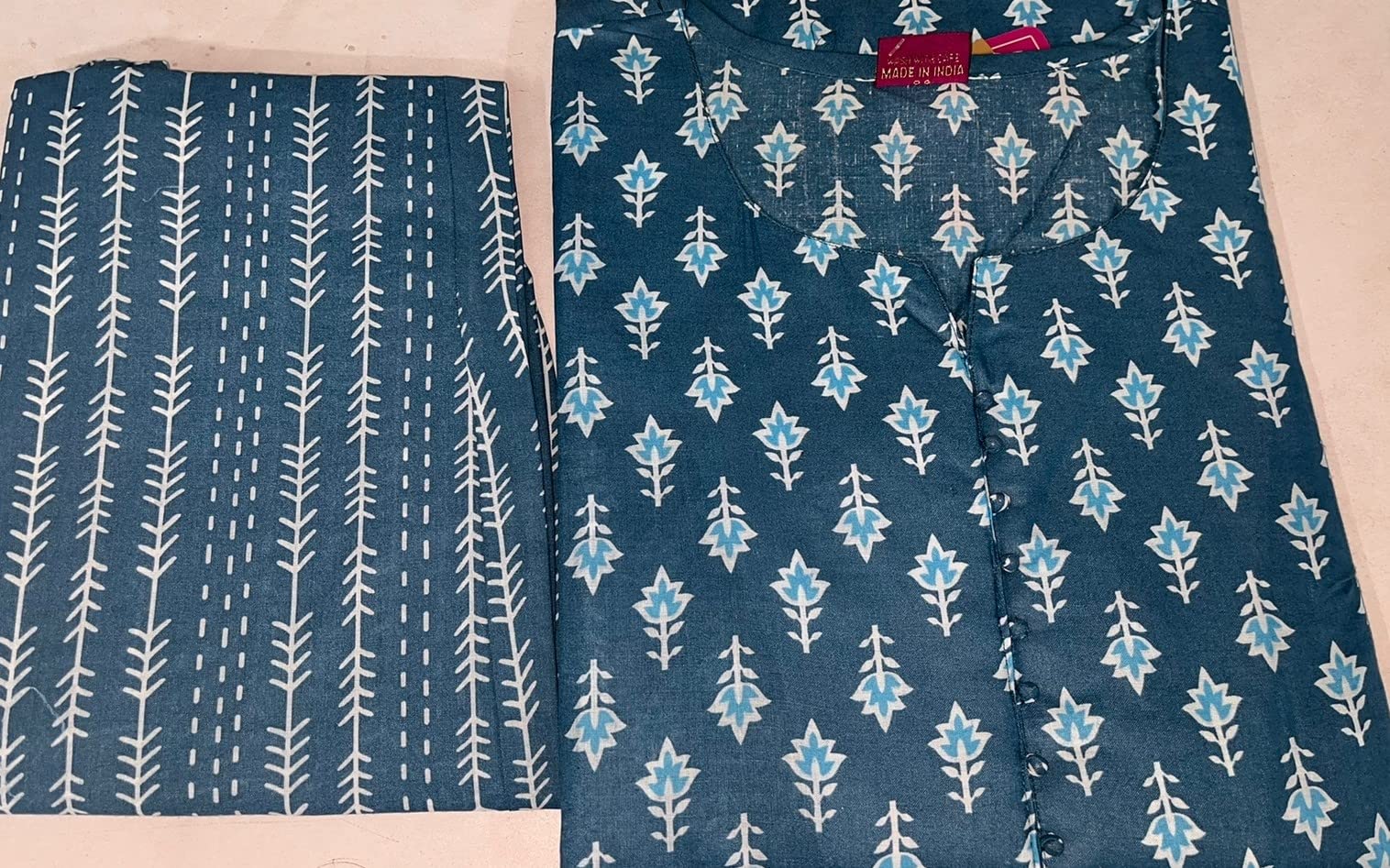 Anni Designer Women'S Cotton Blend Floral Regular Kurtas & Kurtis (Dona-All Designs_Blue_Xx-Large),Blue,2XL,Cotton Blend,ANNI DESIGNER Women's Cotton Blend Printed Straight Kurta with Pant (Palpi Blue-Nw02),Pants