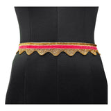 Purala Fancy Traditional Fabric Val Moti Work Adjustable Waist Belt Kamarbandh For Saree Gwon And Drees (421SjValPinkPatiG