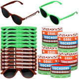 Soulchen 48 Pcs Sport Gifts Bulk Men Sunglasses and Silicone Bracelet Sport Team Gift for Party Decor Goodie Bag Fillers (Footba