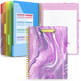Sooez Spiral Clipboard Folio, Clipboards with Storage, Refillable Notepad