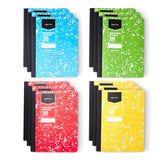 Amazon Basics Composition Notebook, College Ruled, 100 Sheets, 9.75 x 7.5, 12 pack, Assorted Marble Colors