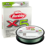 Berkley x5 Braid Superline, Low-Vis Green, 8-Pound Break Strength, 164yd Fishing Line, Suitable for Freshwater and Saltwater Env