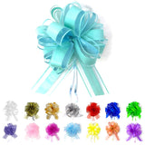 Allgala 12-PC 4 Inch Medium 3CM Organza Ribbon Pull Flower Bow for Gift Wrapping Baskets Wedding D cor - Turquoise-GP90612