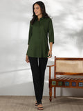Libas Women'S Self Design Straight Tunic Shirt (58203_Green Xl)