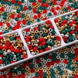 ANCADN 1000pcs Pony Beads 6 * 9mm Large Plastic Bead Christmas Style Beads for Hair Braiding Bracelets Making (red&Green)
