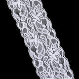 Elastic Lace Trim 10 Yards White Ribbon Floral Pattern Stretchy Fabric for Sewing, Garment, DIY Crafts and Gift Wrapping