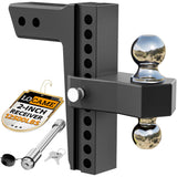 LOCAME Adjustable Trailer Hitch, Fits 2-Inch Receiver Only, 10-Inch Drop/Rise Aluminum Drop Hitch,12,500 LBS GTW-Tow Hitch for H