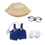Designer Clothes for 17cm Doll, Premium Dolls Demin Overalls Clothes, Cute Doll Outfit Accessories with Denim Overall, Ice Cream