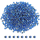 NBEADS About 800 Pcs 4mm Resin Evil Eye Beads, Evil Eye Charms Blue Round Evil Eye Beads Spacer Beads for DIY Necklace Bracelets
