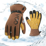 Vgo... -20?/-4F Waterproof Winter Work Gloves Cold Weather Waterproof Work Gloves Waterproof Insulated Gloves(1 Pair,M,Brown,SL7