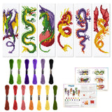 Origach 6 Pcs Cross Stitch Bookmark Kit For Beginner Dragon Pattern Stamped Embroidery Stitch Kits For Starter Diy Bookmarks Pri