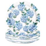 WRAPAHOLIC 25Pcs Floral Paper Plates - 9 Inch Blue Hydrangea Disposable Plates Decorative Dinner Plates for Party Tableware Supp