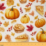 jejeloiu Fall Pumpkin Fabric by The Yard Thanksgiving Decor Upholstery Fabric Fall Festival Waterproof Indoor Outdoor Decor for 