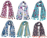 Fusfus WomenS Printed Chiffon Scarves And Stoles, Free Size(Multicolour, Fs1645) Pack Of 6 (Multicolor1)