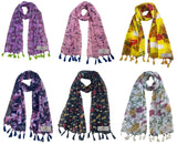 Fusfus WomenS Printed Chiffon Scarves And Stoles, Free Size(Multicolour, Fs2496) Pack Of 6 (Multicolor3)