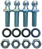 (4 Pack) 10mm Ball Studs with Hardware - 516-18 Thread x 1 Long Shank - gas Lift Support Strut Fitting