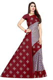 Tamaira Fashion Womens Plain Weave Pure Cotton Saree Without Blouse Piece(973_Grey&Maroon)