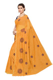 Gosriki Women'S Yellow Color Chanderi Embroidered Saree With Blouse Piece(Interpol-Yellow_Free Size),Yellow,,B07XDB74SS