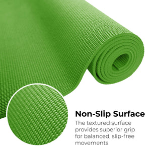 Hello Fit 10-Pack Yoga Mat, 68 x 24 Non Slip Exercise Mat, 4mm Thick Gym Mat for Fitness and Stretching, Bulk Non Toxic Yoga