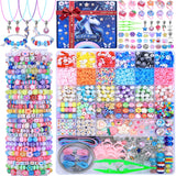 3200 Pcs Unicorn Jewelry Activity Kit,Clay Beads Bracelet Making Kit,Flat College Style Beading for Friendship Jewelry Making,Cr