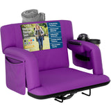 Reclining Stadium Seats for Bleachers with Back Support - Wide Bleacher Chair Cushion, Armrests, Large Pockets, and Multiple Saf
