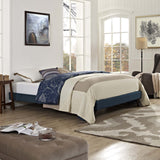 CasaFoyer Loryn Platform Bed | Solid Wood Frame | Polyester Upholstery | Wooden Slat Support System | No Box Spring Needed | Memory Foam Compatible | Stylish Headboard Options | Ideal for Modern Bedrooms