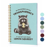 Funny Racoon Sparkly Hardcover Spiral Notebook, Raccoon Lover Gifts Journal, Sarcastic Trash Panda Journal, It Was Note Easy Pea