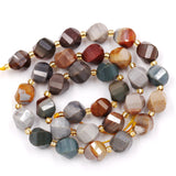 Malahill Wholesale Natural Stone Beads for DIY Jewelry Making Sold per Bag 5 Strands and one roll Cord Inside Faceted S Shape Oc