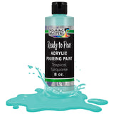 Pouring Masters Tropical Turquoise Acrylic Ready to Pour Pouring Paint Premium 8Ounce PreMixed WaterBased for Canvas, Woo