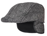 Zacharias MenS Checkered Woolen Golf Cap With Earmuff Eg01 (Black_Free Size) (Pack Of 1)