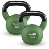 Yes4All Neoprene Coated & Kettlebell Sets - Hand Weights for Home Gym & Dumbbell Weight Set training 25 LB - Pair