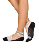 Ssoshhub Multicolour Transparent Ankle Length Cotton Net Pearl Socks For Women And Girls, Ankle Socks For Women, Net Socks For W