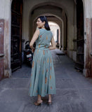 Anni Designer Women'S Rayon Viscose Printed Skirt And Top Dress Set (Bijapur Green-Vks01_Xl_Green_X-Large),Green,XL,,,