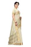 Yashika Women'S Cotton Blend Printed Saree With Blouse Piece(Sdpl-Kerala Butti),Beige03,Free Size,Cotton Blend,with blouse piece,Saree with Attached Blouse