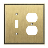 Henne Bery Soft Modern Decorative Wall Plate Switch Plate Outlet Cover (Toggle/Duplex, Antique Brass)