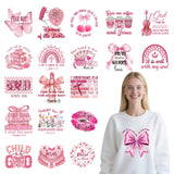 Shejdgart Dtf Transfers Ready to Press - 30 Pcs Christmas Bow Iron on Transfers for T-Shirts Heat Transfer Xmas Tree Santa Racco