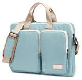 SANFAN 360 Protective Muti Pockets Laptop Shoulder Bag Sleeve Case For MacBook Pro 16 and 15 inch-15.6 inch Laptop (Light Blue)