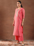 Libas Women'S Chanderi Silk Embroidered Kurta Set (49432 Coral