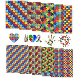 Tintnut Puzzle Pieces Sublimation Transfer Sheets - 10 Sheets 12x10, Autism Awareness Pattern Sublimation Transfer Paper Bundle 