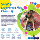 Sodapup Gingerbread Man - Durable Dog Chew Toy Made In Usa From Non-Toxic, Pet Safe, Food Safe Nylon Material For Mental Stimula