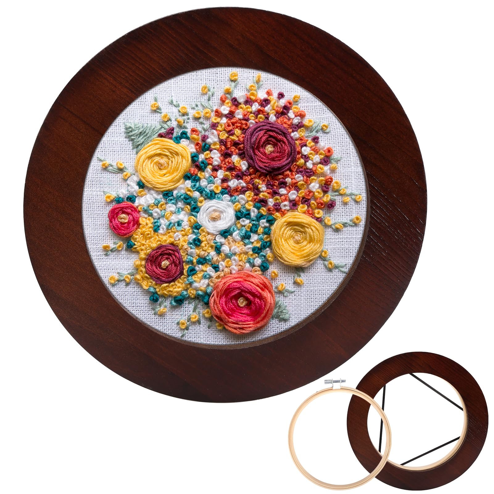 XEmbro 6 Inch Embroidery Hoop Frame for Hanging Christmas Sewing Ornaments, Decorative Embroidery Frame for Display Finished Emb