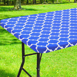 Smiry Rectangle Picnic Table Cover, Waterproof Elastic Fitted Camping Tablecloths for 6 Foot Tables, Wipeable Flannel Backed Vin