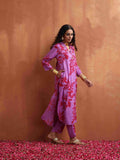Anni Designer Women'S Rayon Blend Straight Printed Kurta With Pant (Kundan Pink_L_Green_Large),Pink,L,Rayon Blend,Casual,