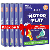 Butterfly EduFields 4in1 Motor Play Science Kit Pack of 5 | Best Birthday Return Gifts for Kids Ages 5 6 7 8 9 10 11 12 | STEM T