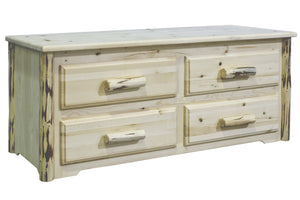 Montana Woodworks Sitting Chest - 4 Drawer Varnished