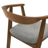Armen Living Santana Wood Dining Chair In Walnut Finish With Charcoal Fabric - Set Of 2