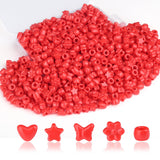 XIANNVXI Red Pony Beads 500pcs Star Butterfly Heart Flower Red Shaped Pony Bead for Jewelry Making Necklace Friendship Kandi Bra
