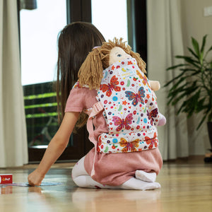 HappyVk Baby Doll Carrier Toy Doll Carrier Front Back for little girls Doll Accessories Butterfly
