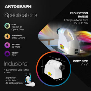 Artograph Ez Tracer Opaque Art Projector For Wall Or Canvas Image Reproduction- Bulb Not Included