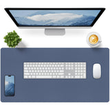 Bloss Grey Blue Desk Mat, Leather Desk Matt for Desktop, Waterproof Large Keyboard Mat, Computer Mat for Office/Home/Decor(31.5 